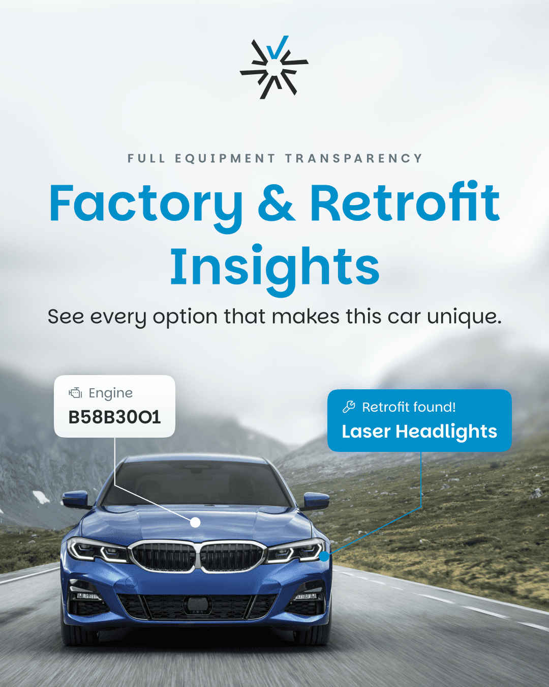 BMW in corsa su strade di montagna con specifiche e retrofit